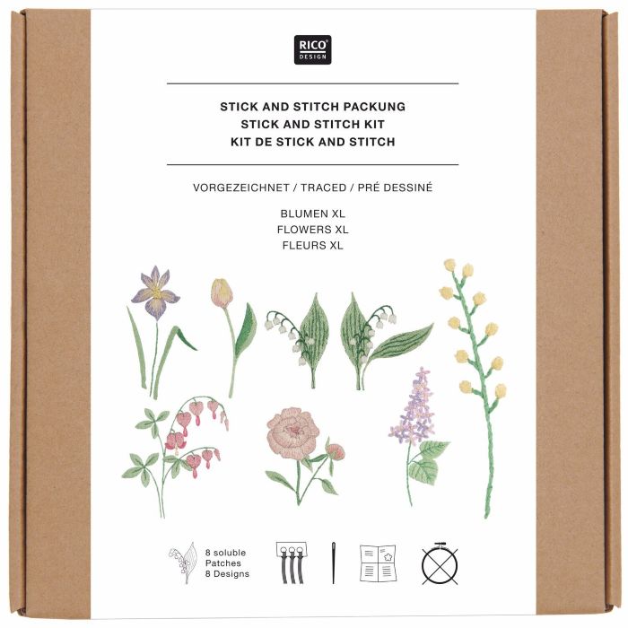 Stick & Stitch Pack Flowers XL - Rico Design
