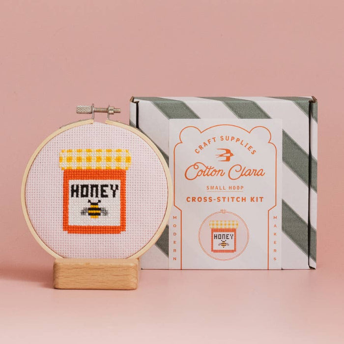 Honey Jar Cross Stitch Kit - Cotton Clara Craft