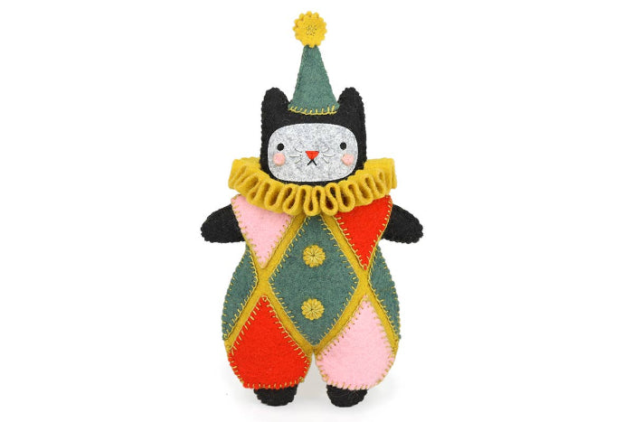 Harlequin Cat Felt Doll Kit - Kiriki Press
