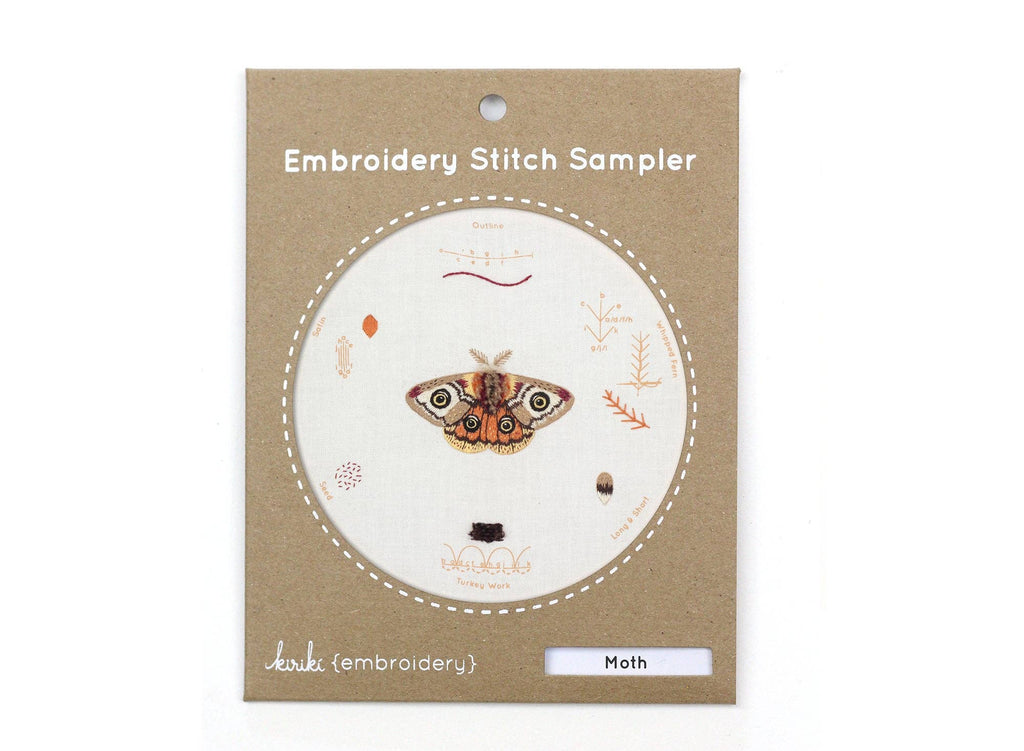 Moth - Embroidery Stitch Sampler - Kiriki Press