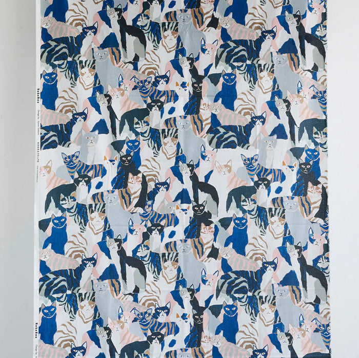 NekoNoe by Ayano Tamuro Cat Crowd  Cotton Sheeting - KOKKA - €25.50 pm