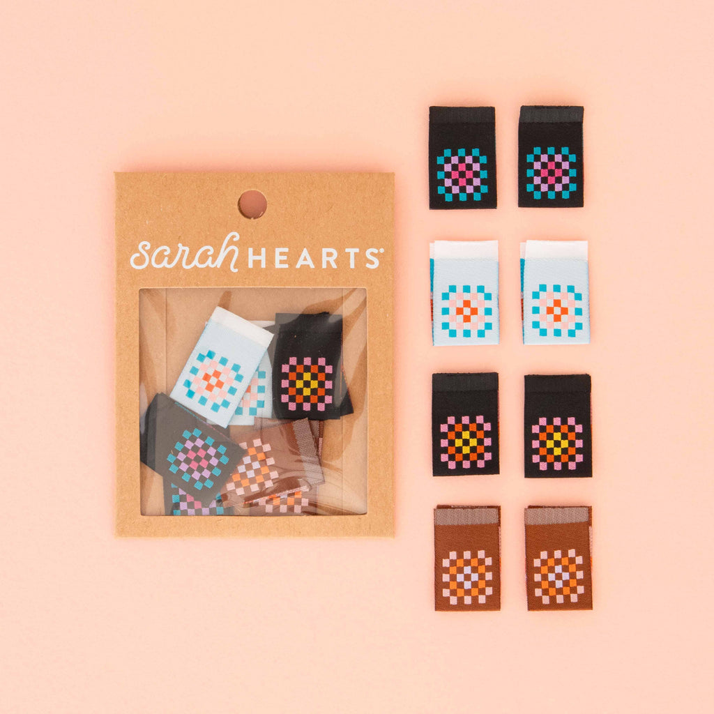 Granny Square -  Multipack Woven Labels - Sarah Hearts