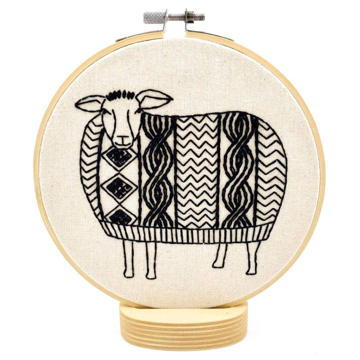 Sweater Weather Sheep Complete Embroidery Kit - Hook, Line & Tinker