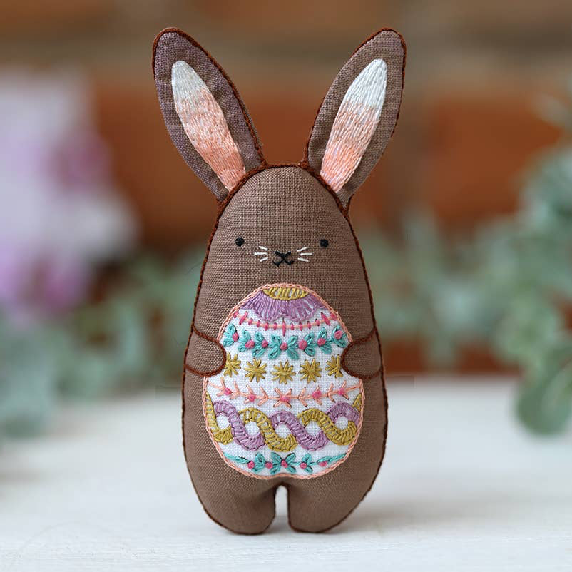 Chocolate Bunny Embroidery Kit (Limited Edition) - Kiriki Press