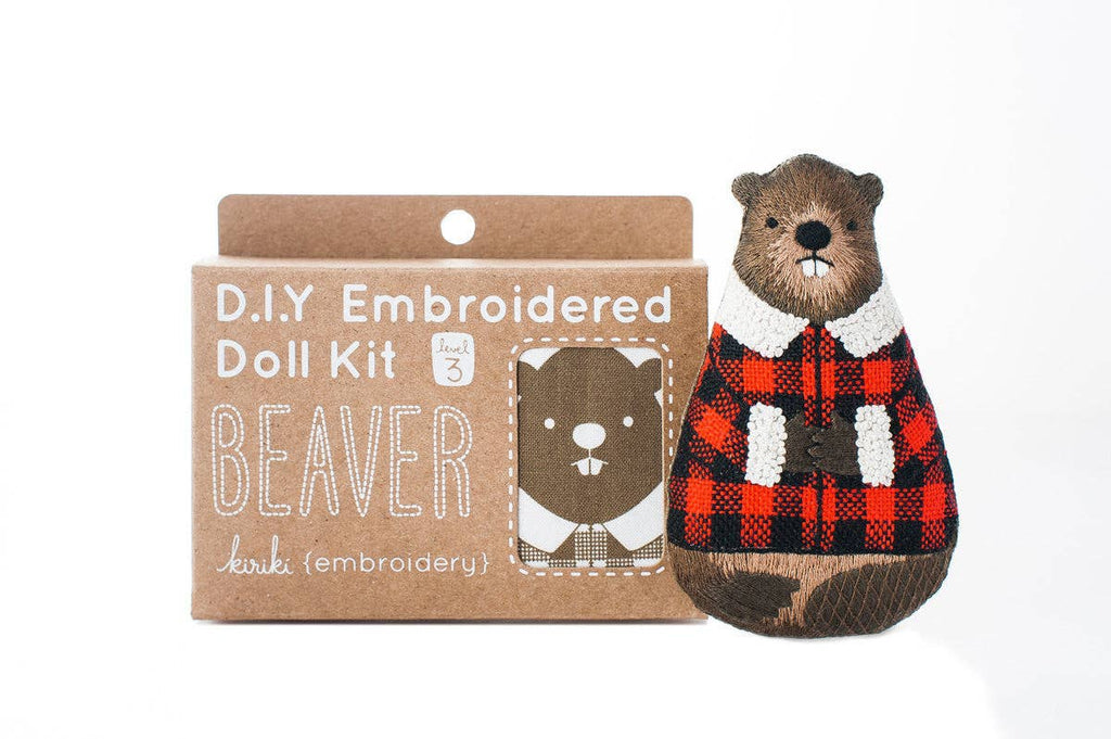 Beaver Embroidery Kit - Kiriki Press