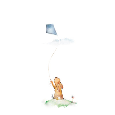 Greeting Card Little Rabbit and Kite Hansje - Iris van Dijck