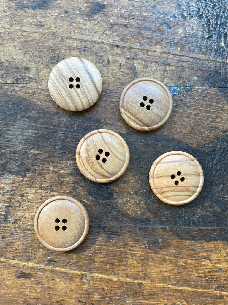 Olive Wood Buttons with Four Holes