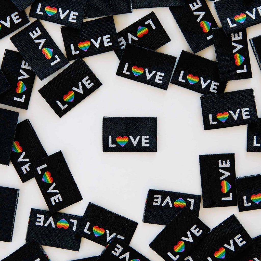 Love Pride Woven Sewing Labels - Sarah Hearts