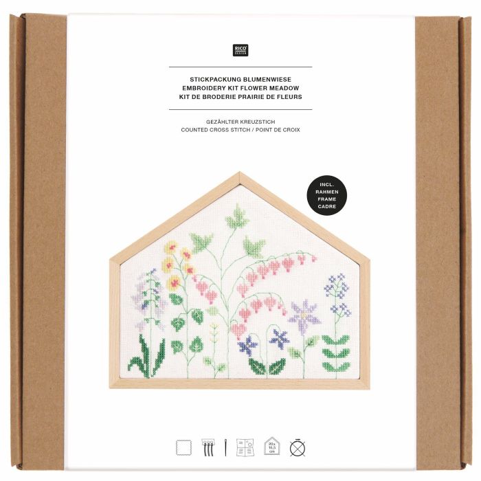 Embroidery kit Counted cross stitch Flower meadow - Rico Design