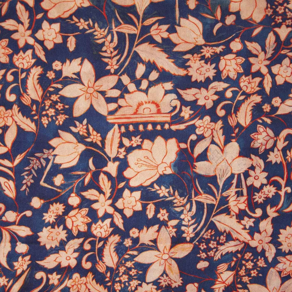 Satin Rayon Fabric With Vintage Style Flowers - 100% Viscose - Katia Fabrics €15.50 pm