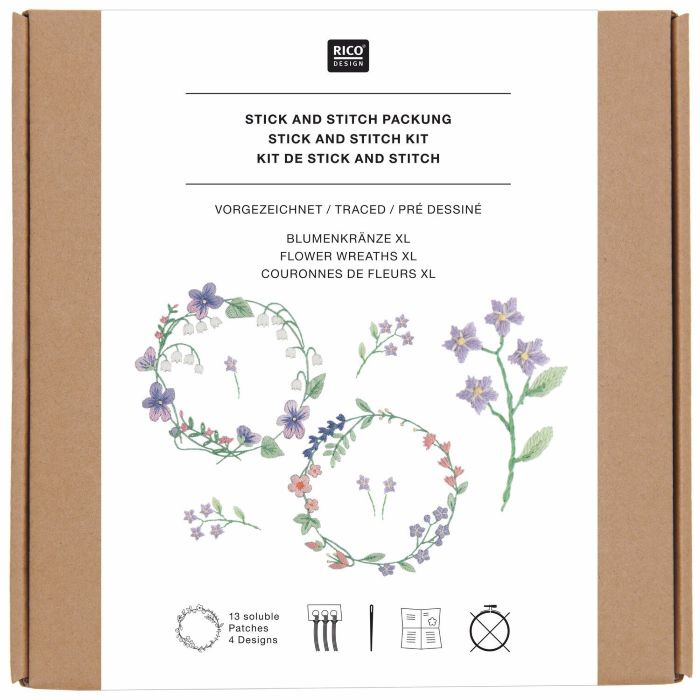 Stick & Stitch Pack Flower Wreaths XL - Rico Design